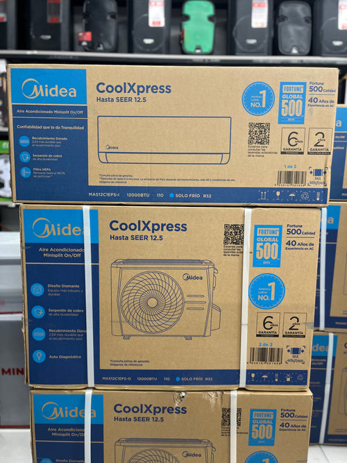 AIRE ACONDICIONADO MINISPLIT MIDEA 12.000BTU 110V