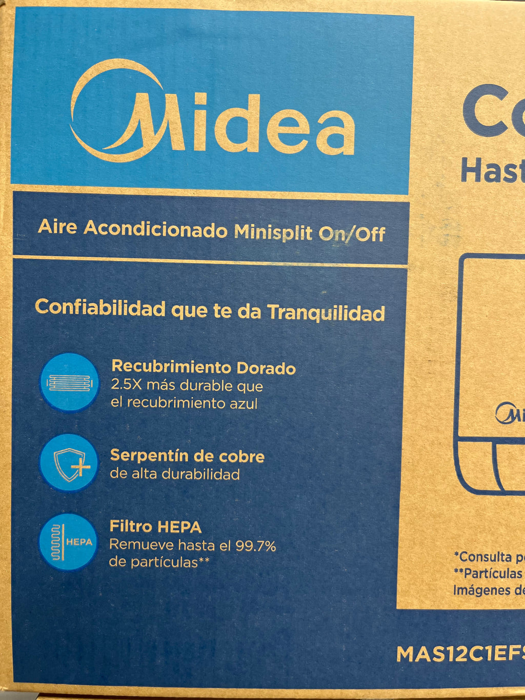 AIRE ACONDICIONADO MINISPLIT MIDEA 12.000BTU 110V